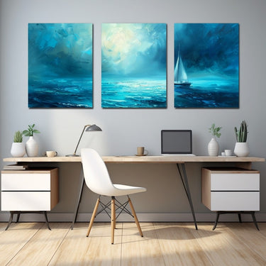 Peinture Triptyque Mer